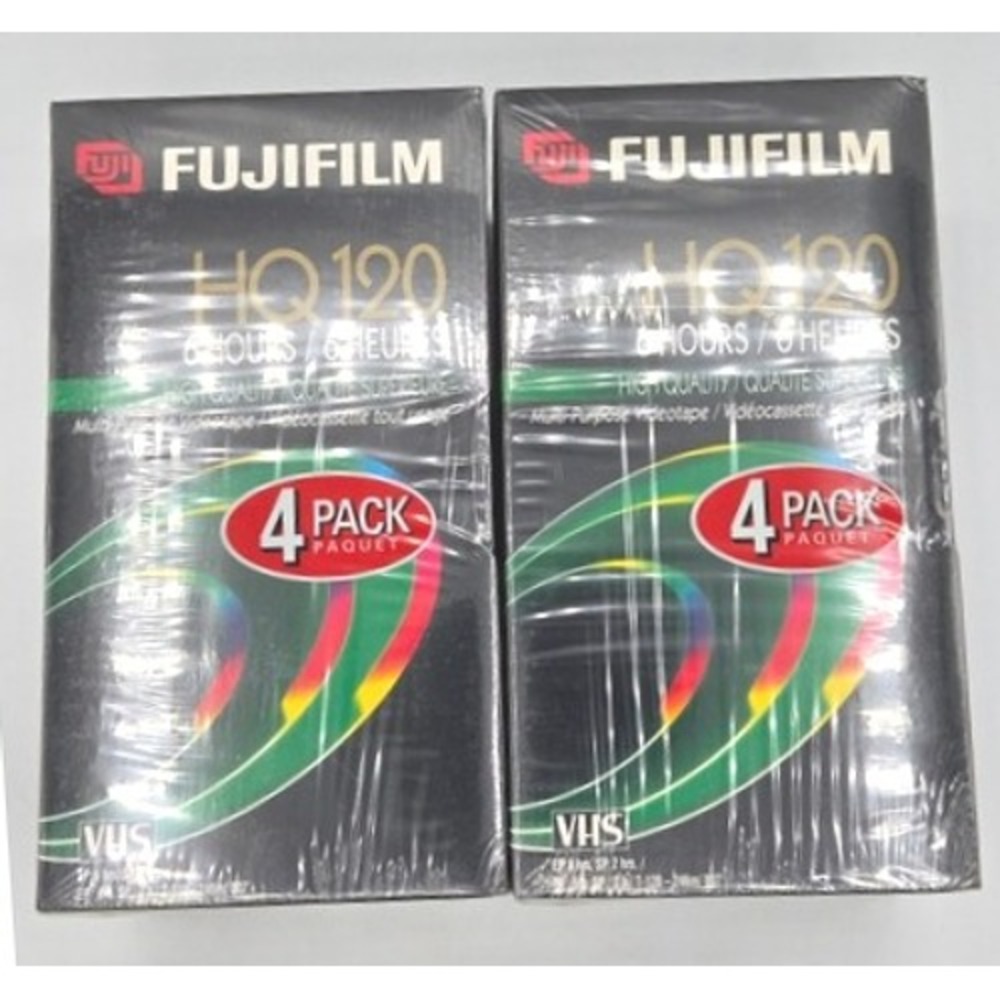 LOT of 8 NEW SEALED Fujifilm HQ 120 VHS Tapes‎